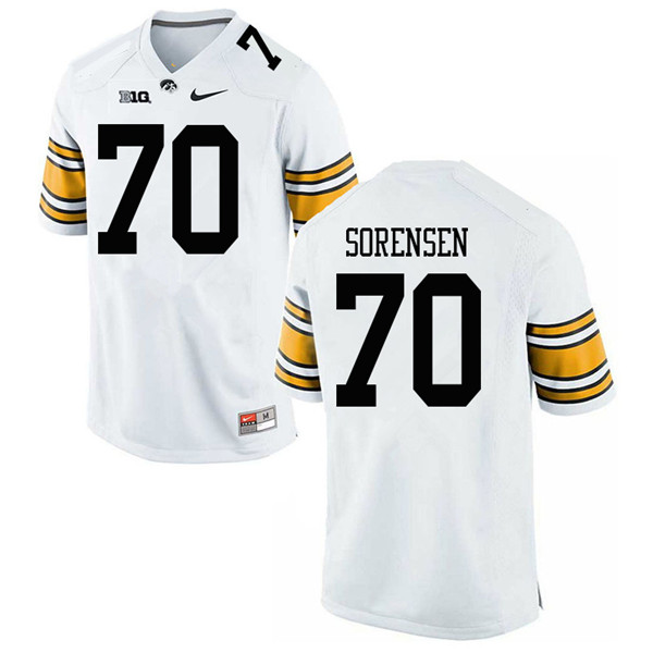 Men #70 Kyle Sorensen Iowa Hawkeyes College Football Jerseys Sale-White